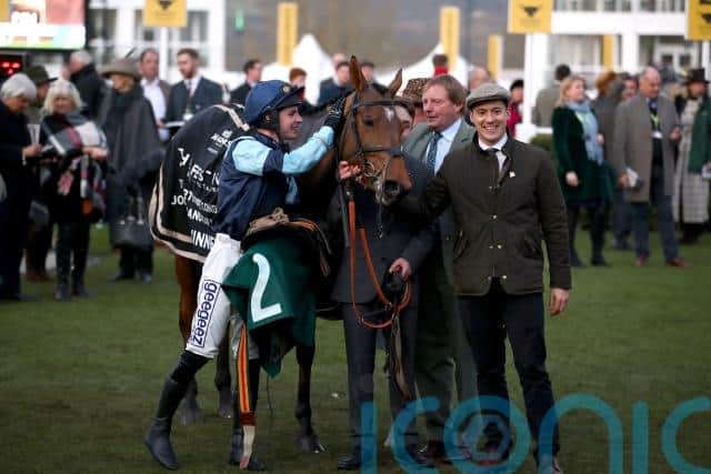 “To win the last race of the Festival – how lucky were we to get in the winner’s enclosure?