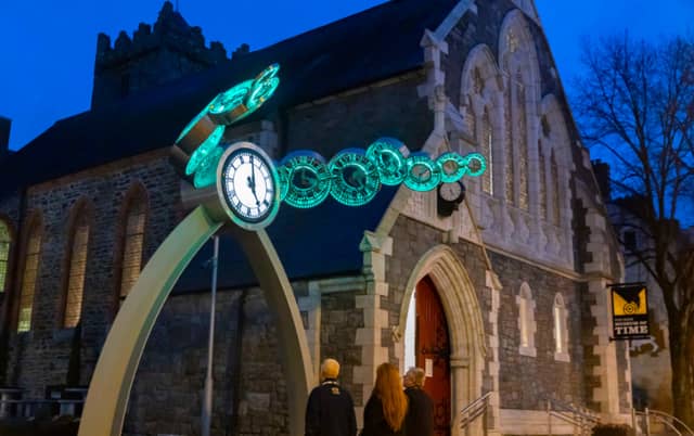 PIC: brand new outdoor clock ‘Tempus Fugit’ clock which is officially unveiled on the Winter Solstice at the Irish Museum of Time in Waterford.