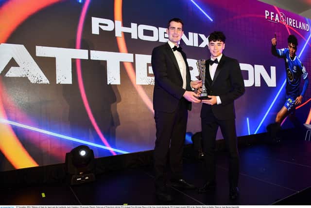 Waterford FC attacker Phoenix Patterson was named PFA Ireland First Division Player of the Year last weekend.
