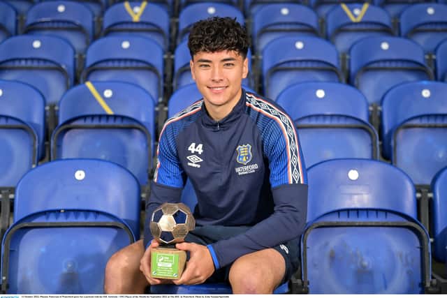 Waterford FC player Phoenix Patterson has won the Soccer Writers Ireland Player of the Month award for September.