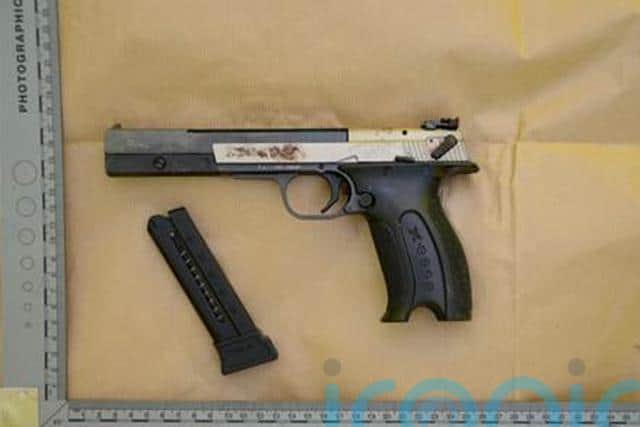 Bullets and a spent ammunition magazine were also discovered in the package.