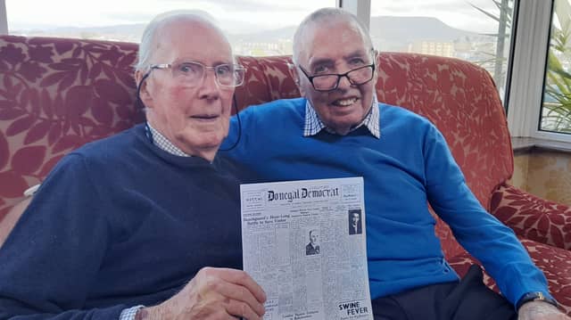 Jim O'Carroll (left) and Seamus O'Rourke meet up again at Bundoran's Great Northern Hotel