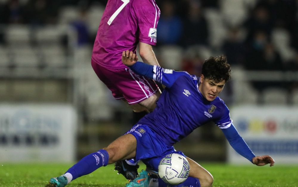 Waterford's Phoenix Patterson against Wexford FC in March. PIC: Sportsfile