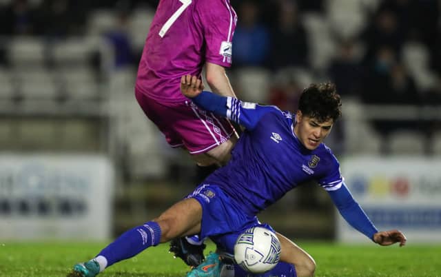 Waterford's Phoenix Patterson against Wexford FC in March. PIC: Sportsfile