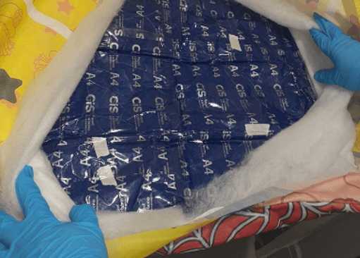 The woman, who had gotten off a flight from Paris, was arrested by An Garda Síochána and detained under section 2 of the Criminal Justice (Drug Trafficking) Act 1996 at Ballymun Garda Station. 
