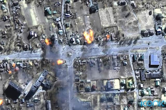Several hundred people had taken refuge in the building, seeking safety amid Russia’s three-week siege of the strategic Azov Sea port city.