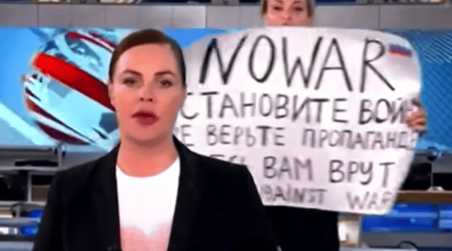 The woman has since been identified as Marina Ovsyannikova, an editor at the station Channel One