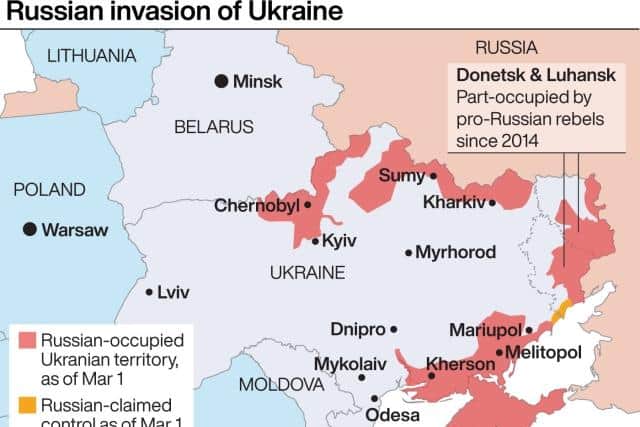 The UK’s Defence Ministry said it had seen an increase in Russian air and artillery strikes on populated urban areas over the past two days.