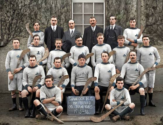 Shamrock Hurling Club, Ferrybank, Waterford. Senior County Champions, 1915-16 PIC: National Library via @IrelandInColour/Twitter