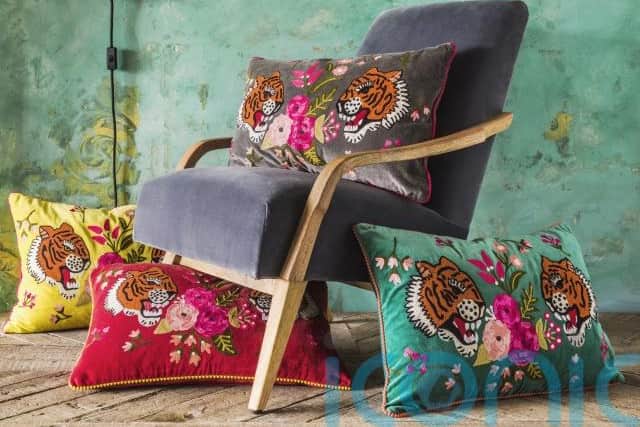 2. Velvet Tiger Cushions, from £46 each, Graham &amp; Green