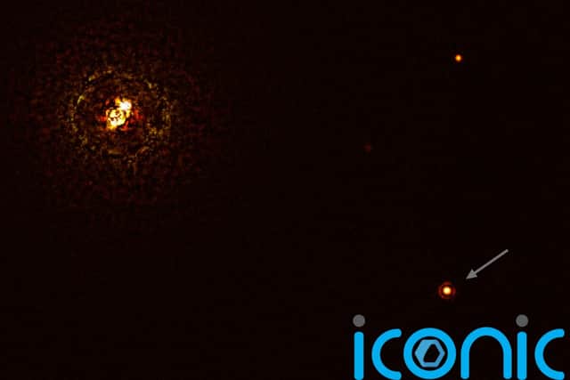 The planet was seen orbiting B Centauri at 100 times the distance Jupiter orbits the Sun – and pictures show it at different stages of its orbit around the stars.