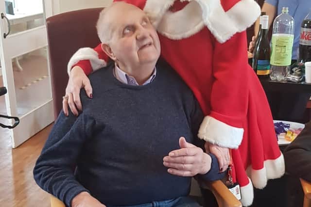 The residents enjoyed a visit from Santa Claus and Mrs. Claus this year.