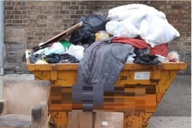 Overflowing skip / PHOTO: DUBLIN CITY COUNCIL