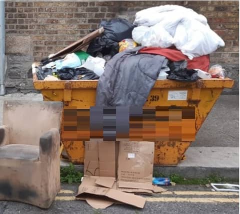 Overflowing skip / PHOTO: DUBLIN CITY COUNCIL