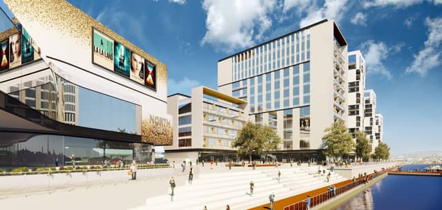 North Quays development office and plaza. Picture: Falcon Real Estate Development