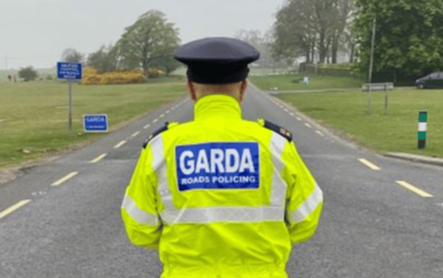 A Garda at a Covid-19 checkpoint