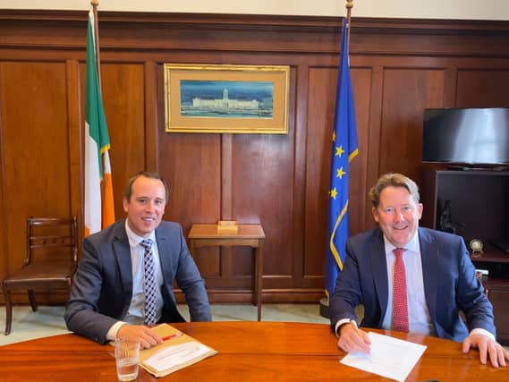 Waterford senator John Cummins with Minister for Housing, Heritage and Local Government Darragh O’Brien