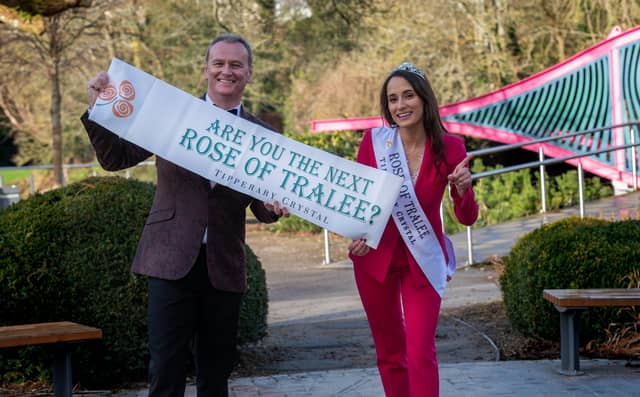 RTÉ Rose Selection presenter Daithí Ó Sé with 2019 Rose of Tralee Dr. Sinéad Flanagan