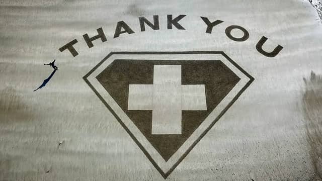 Waterford man's beach art 'thank-you' to health staff goes viral