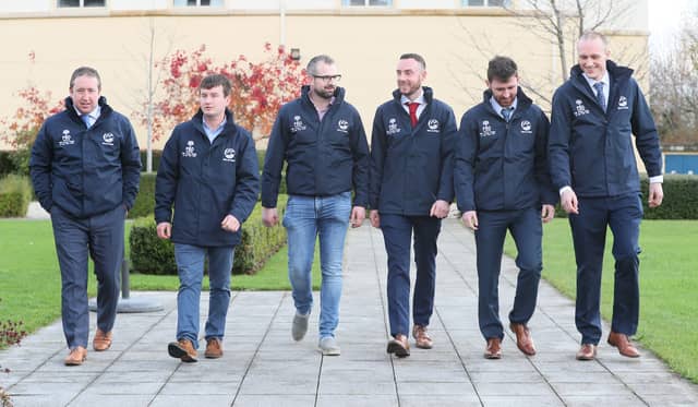 The FBD Young Farmer of the Year finalists, which include Waterford's Shane Fitzgerald (third from right)