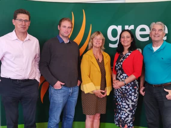 Eamon Ryan TD, Cllr Marc Ó Cathasaigh, MEP Grace O'Sullivan, Catherine Martin TD and Cllr Jody Power at the recent Green Party Think-In