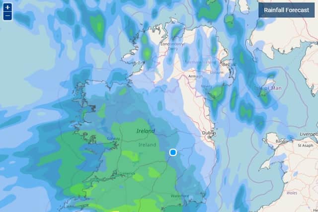 The forecaster says there will be showers widespread rain across the country with drier spells at times later Thursday night. It will remain relatively mild with temperatures ranging between 8 and 12 °C. There will be light to moderate southeast to south winds will become light variable later. More below picture and tweet of what to expect over the next seven days.