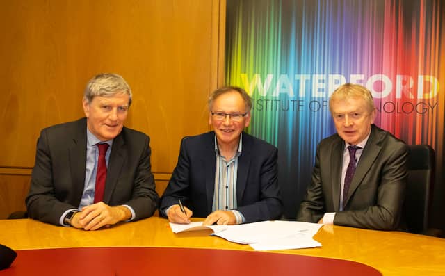 Irish Ambassador to the US Dan Mulhall, WIT president Prof Willie Donnelly and council senior executive officer for economic development Billy Duggan