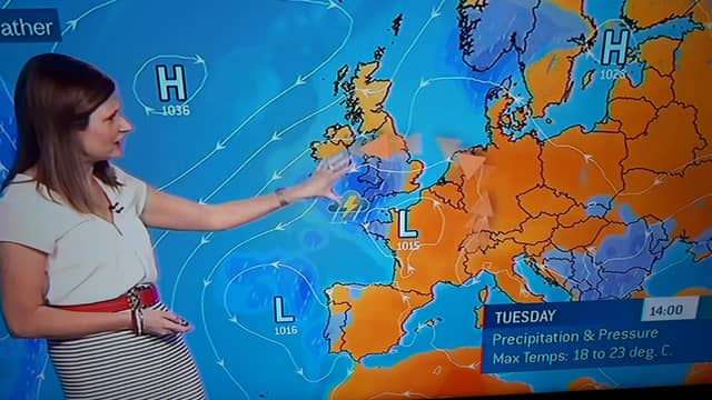 Michelle Dillon presents the Met Éireann weather on RTÉ.
