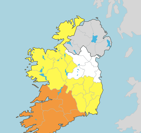 Laois is included in a Status Yellow wind warning that also covers Connacht, Carlow, Kildare, Kilkenny, Longford, Wexford, Wicklow, Offaly, Donegal, Tipperary and Waterford from 11 pm tonight until 9 am tomorrow.