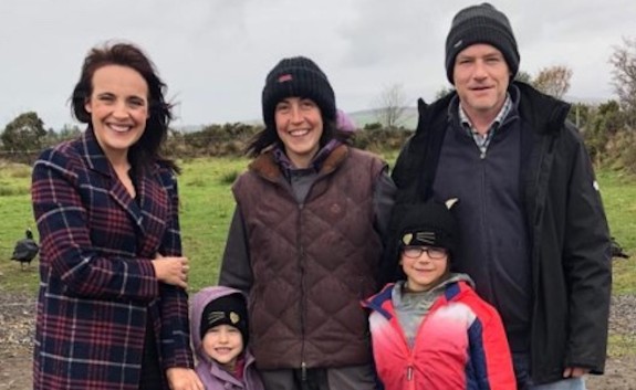 Presenter Ella McSweeney with the Kiely family