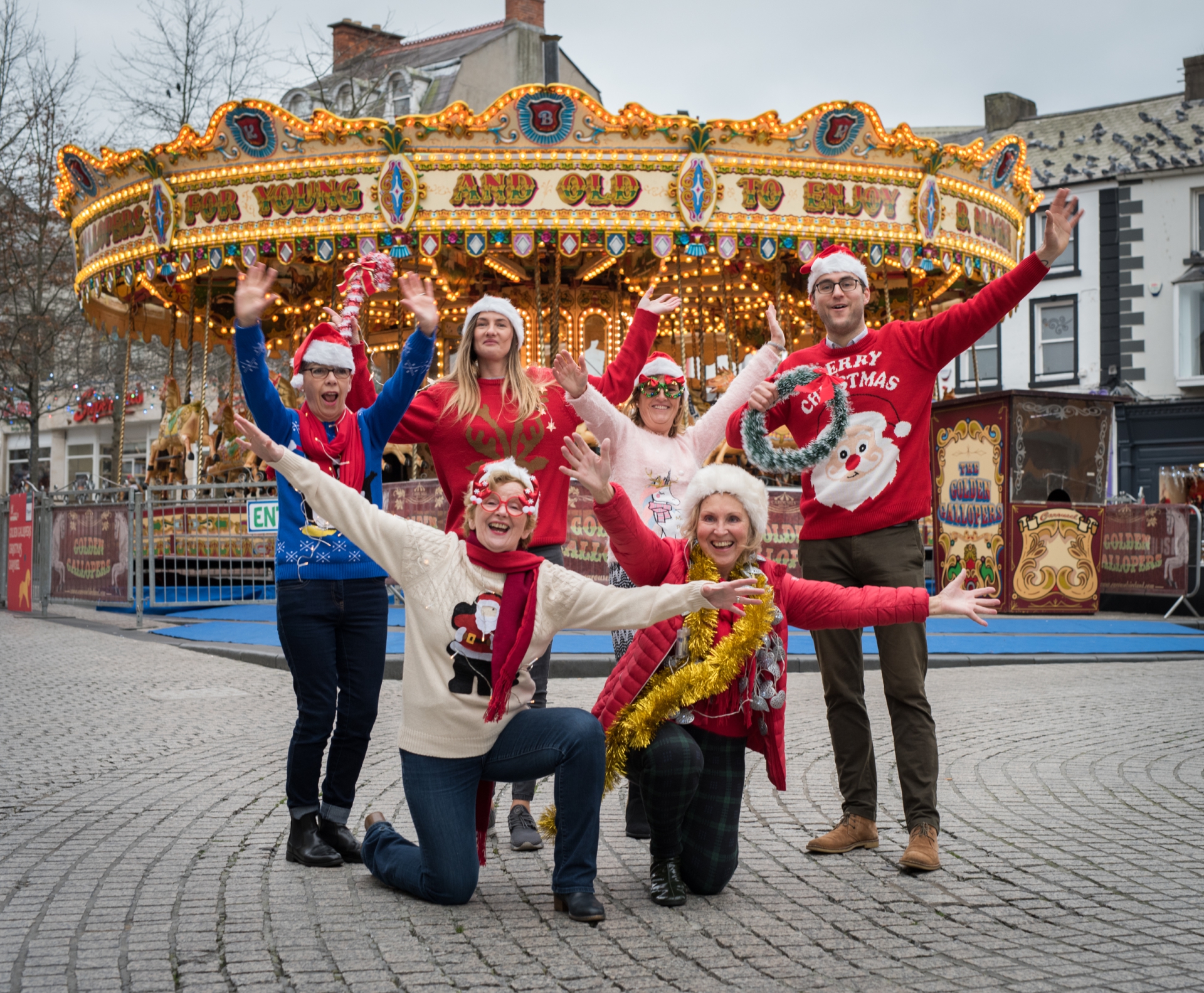 South East Simon Community's Harvey Kinsella with volunteers Anna Wade, Patricia Walsh, Mary Fearon, Ger Fitzgerald and Robyn Kinsella at the Christmas Jumper Day launch in Waterford