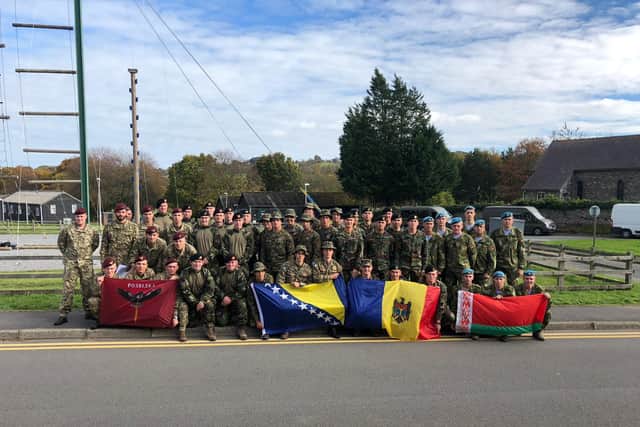 Participating teams covered a near 70 km course in less than 48 hours on foot while performing numerous types of military scenarios placed throughout the rugged Cambrian Mountains and swamp lands of mid-Wales. Each team member carried their own backpack weighing in excess of 80 lbs.