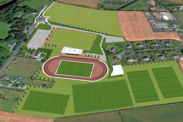 The first phase of the project will deliver six full-size playing pitches, comprising of one all-weather artificial GAA pitch, one grass GAA pitch, two grass soccer pitches and two grass rugby pitches. Works will also include LED floodlighting and a 1.6km looped walking trail. Phase two, to commence next summer, will encompass a 400m athletics track and a pavilion building, to include changing rooms, meeting rooms and ancillary spaces. Phase one works are scheduled for completion in spring 2019 and it is anticipated phase two works will be completed by spring 2020.