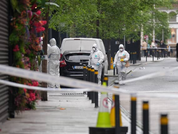 Forensic officers on Clarendon Street, Dublin