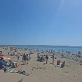 There were big crowds at Tramore Beach yesterday