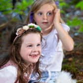 Tuireann Whelan (5) from Faha enjoying a magical seanchaí session with Bachelor In Trouble Tom Coffey 