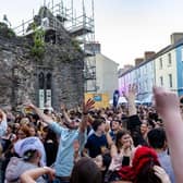 Crowds enjoying The Churchyard Sessions on New Bailey’s Street