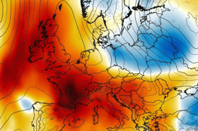 Heatwave weather map for Ireland