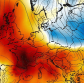 Heatwave weather map for Ireland
