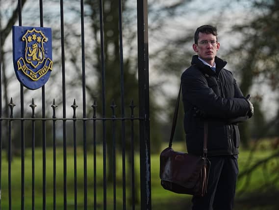 Enoch Burke outside Wilson's Hospital School in Co Westmeath
