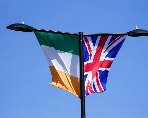 Irish and union flags