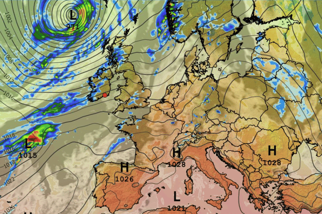 The current weather outlook over Europe