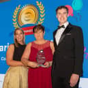 Marie Crotty-Wall (Comfort Keepers) receiving her Manager of the Year award from HCCI CEO Joseph Musgrave and sponsor Olivia Geraghty from LHP Skillnet  