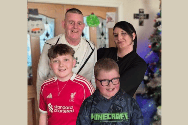 The late Philip, Kim, Callum and Jayden English