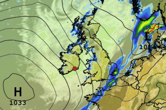 The current weather outlook over Western Europe
