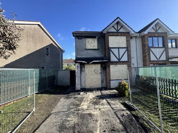 A general view of the home of Philip and Kim English who died in a suspected arson attack alongside their sons Callum, 12, and Jayden, nine