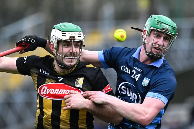 Paddy Deegan of Kilkenny is tackled by Michael Kiely of Waterford during the Allianz League match between the two sides earlier this year