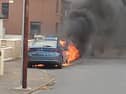 The car on fire in Griffith’s Place in Waterford city