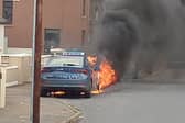 The car on fire in Griffith’s Place in Waterford city