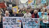 Special needs assistants protest outside Leinster House demanding &lsquo;job security&rsquo;